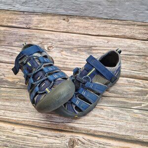 Little Kids' Chaco Newport H2 Navy Blue and Charcoal Grey Size 12